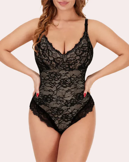 Spaghetti Strap Lace Bodysuit – Chic & Sensual